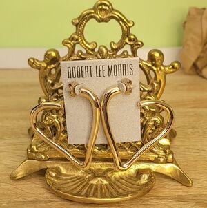 Robert Lee Morris Gold Heart-Shaped Earrings NWT